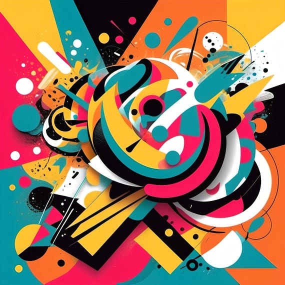 Abstract Pop Art Bold Graphic Wall Art Gift Idea Vibrant Colors Comic Style Playful Modern Decor For Home Or Office