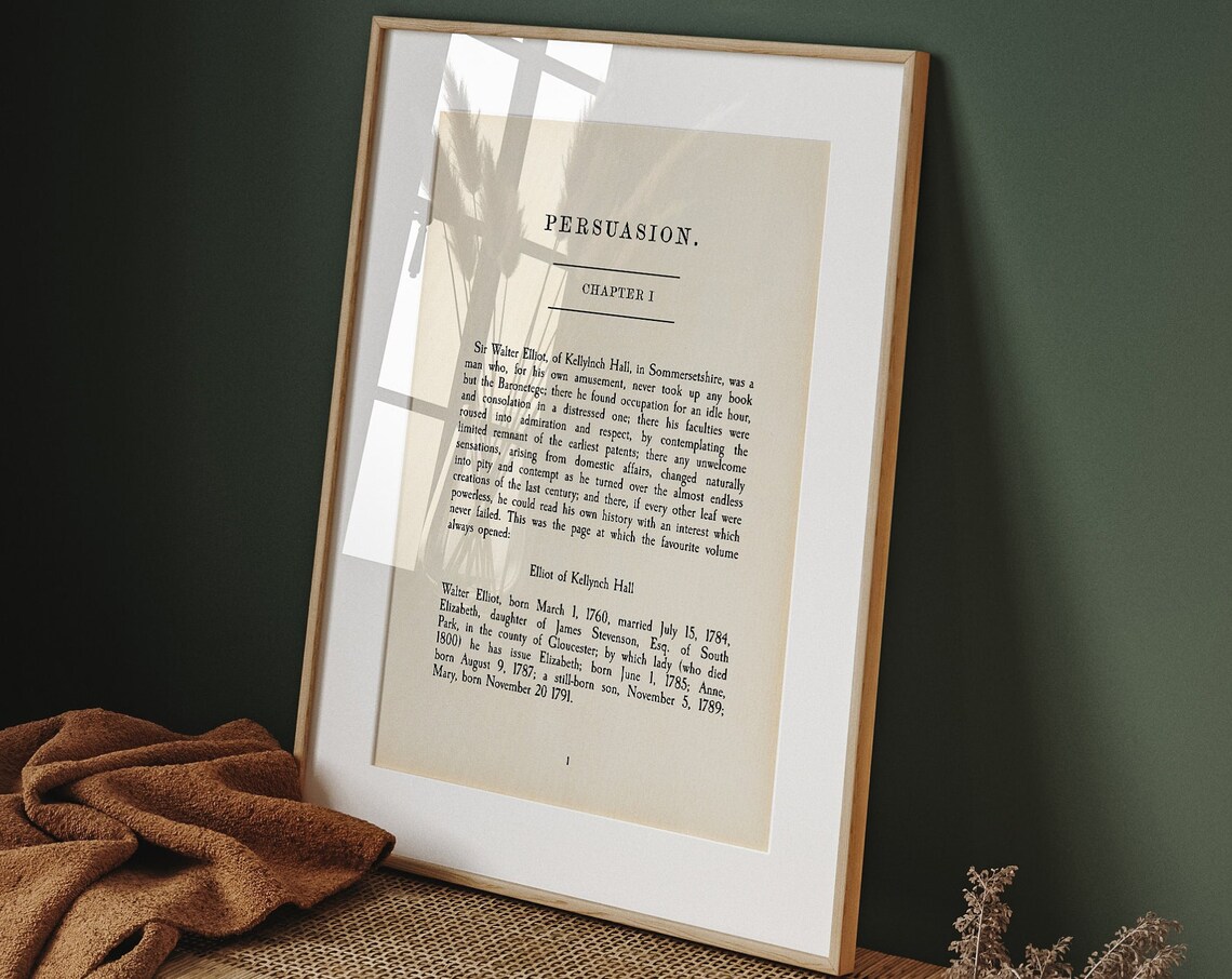 Jane Austen Persuasion Literary Art Print