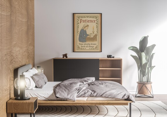 Medieval Patience Art Print Vintage Inspirational Quote