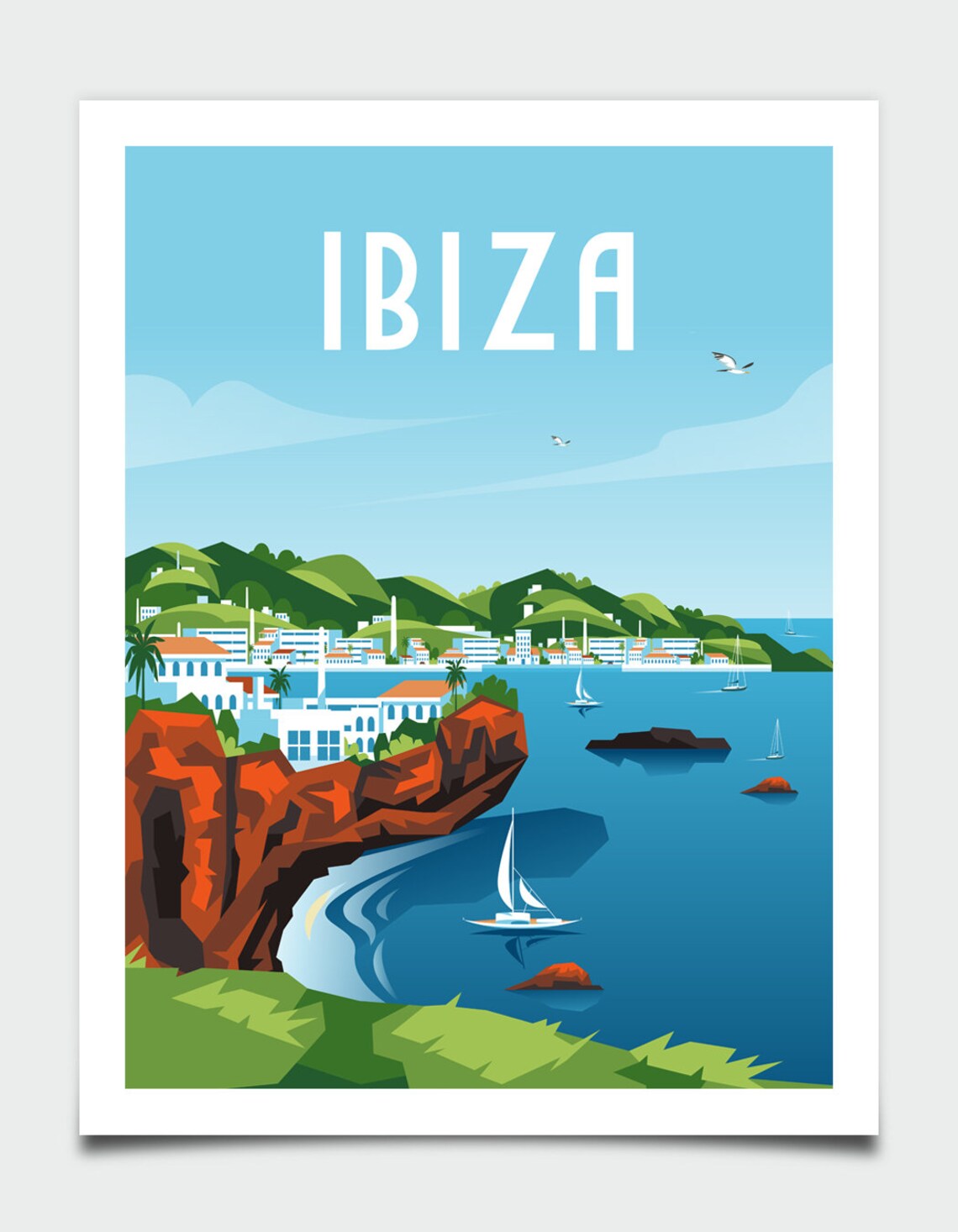 Ibiza Travel Poster, Coastal Wall Art Print - Image 4