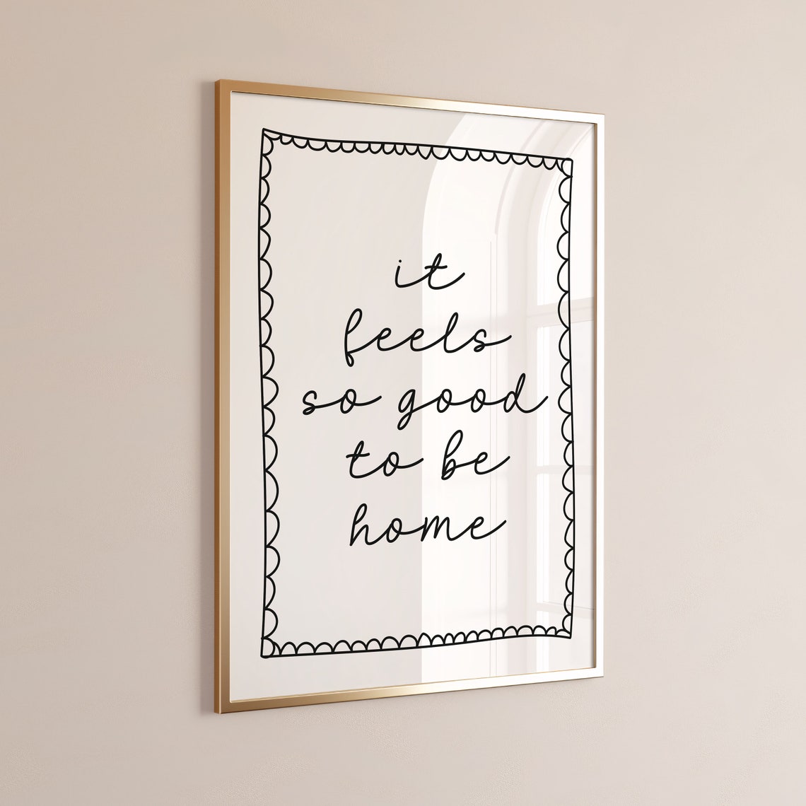 It Feels So Good To Be Home Elegant Script Typography Poster - Image 2