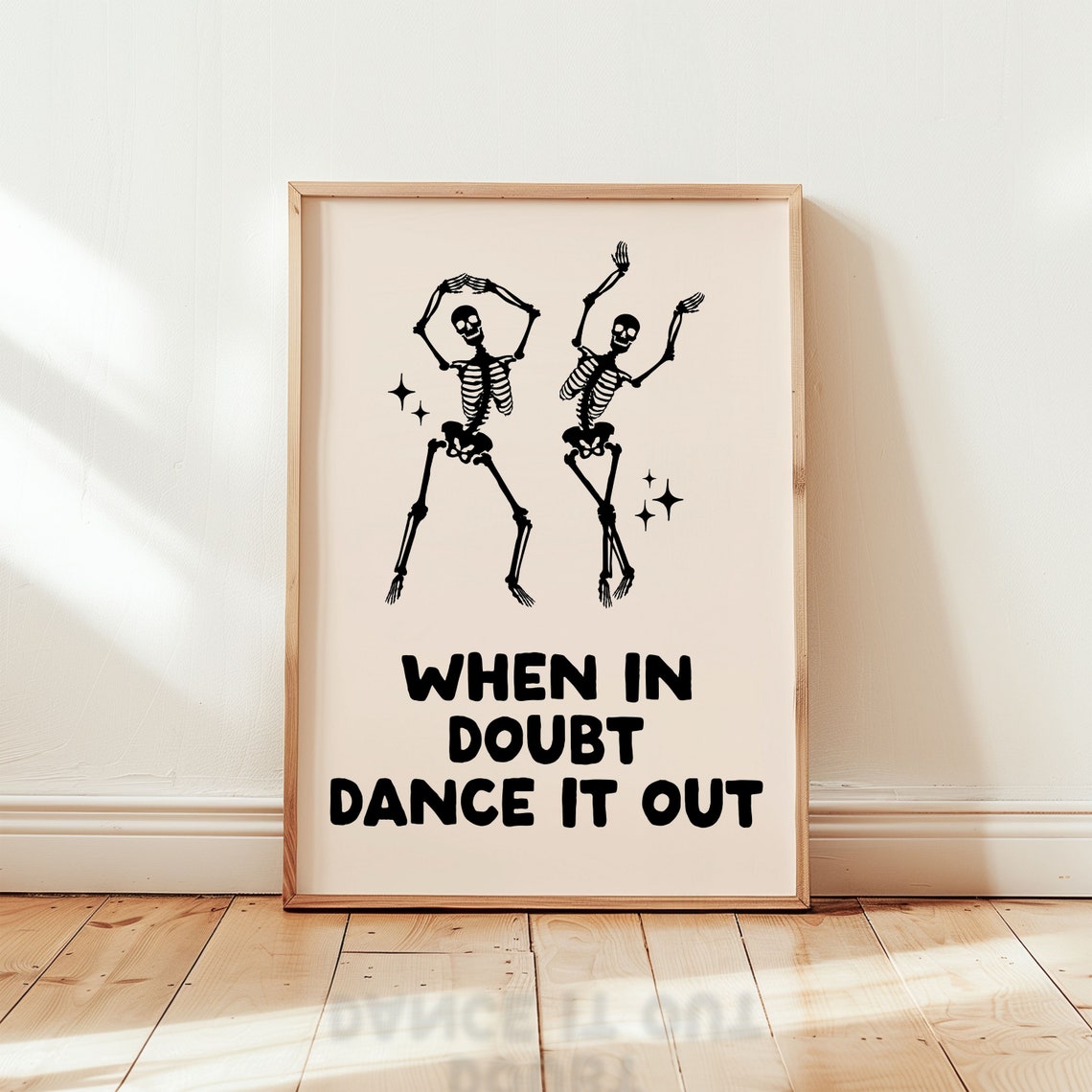 When In Doubt Dance It Out Skeleton Spooky Cute Halloween Poster - Image 2