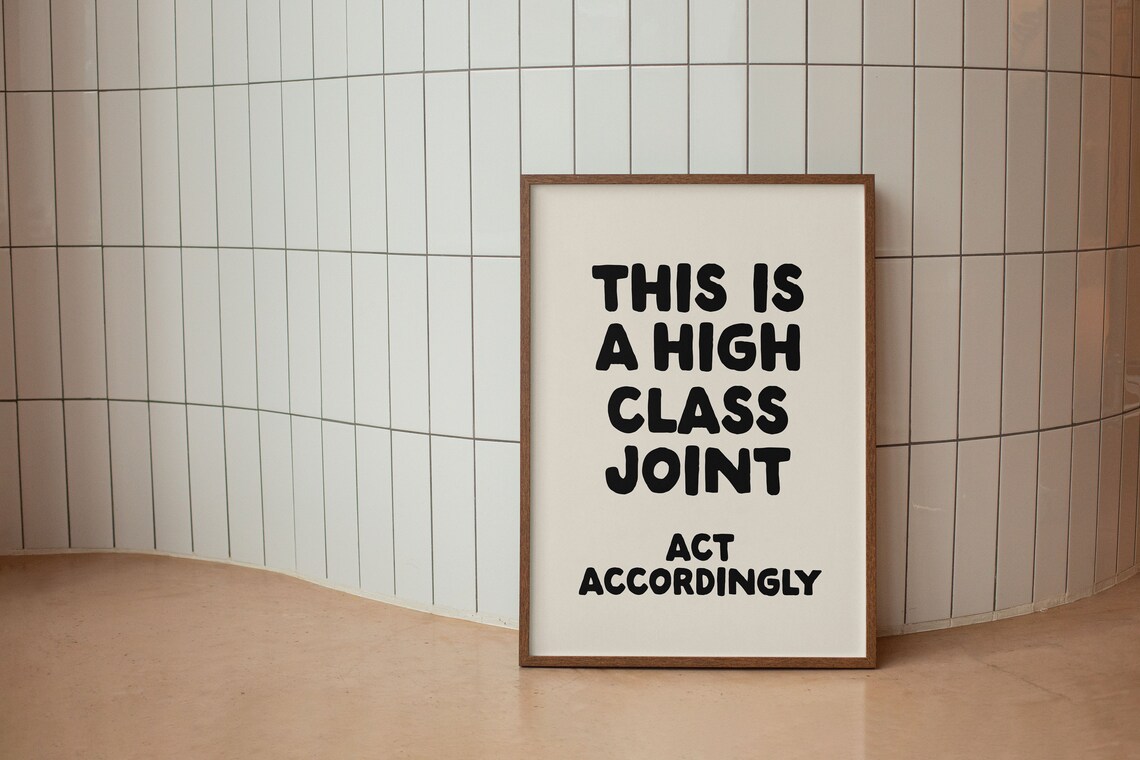 High Class Joint Art Print, Preppy Apartment Decor