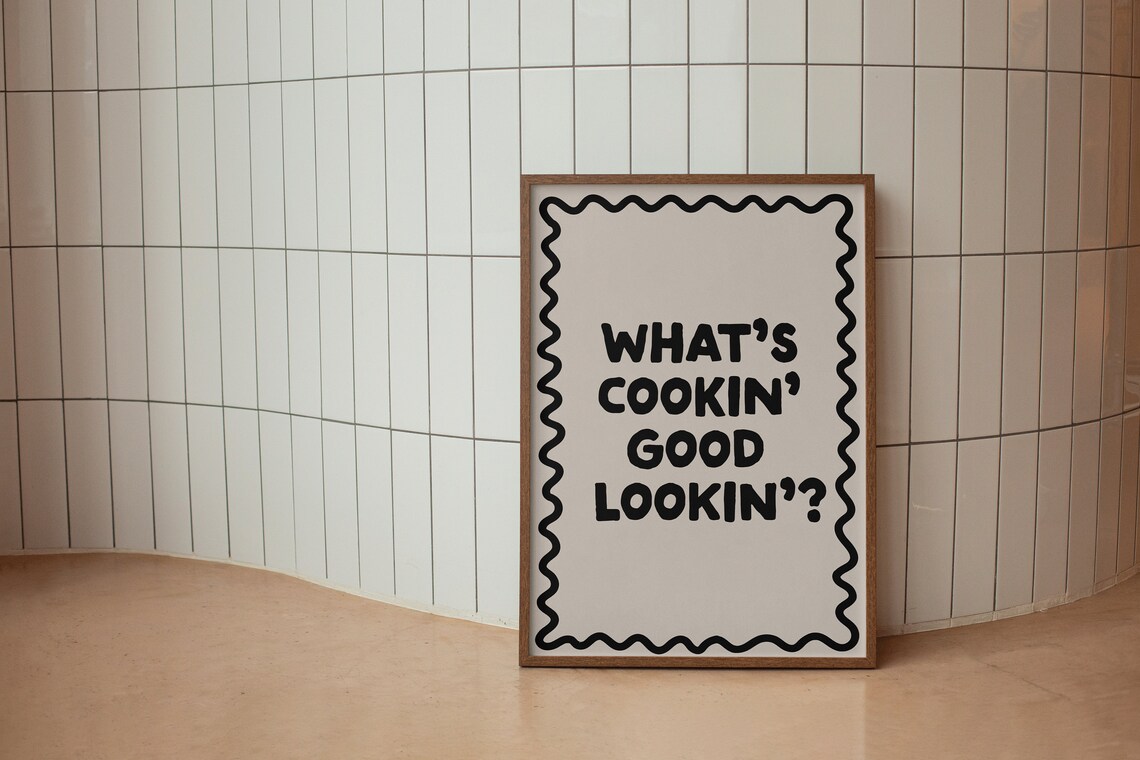 What's Cookin Good Lookin, Retro Kitchen Print - Image 2