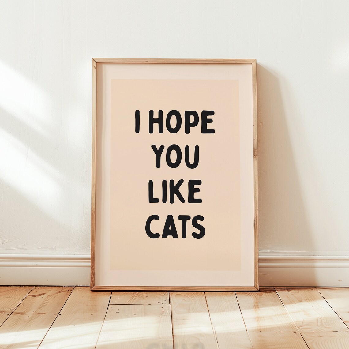 Cat Mom Funny Neutral Apartment Living Room Art Print