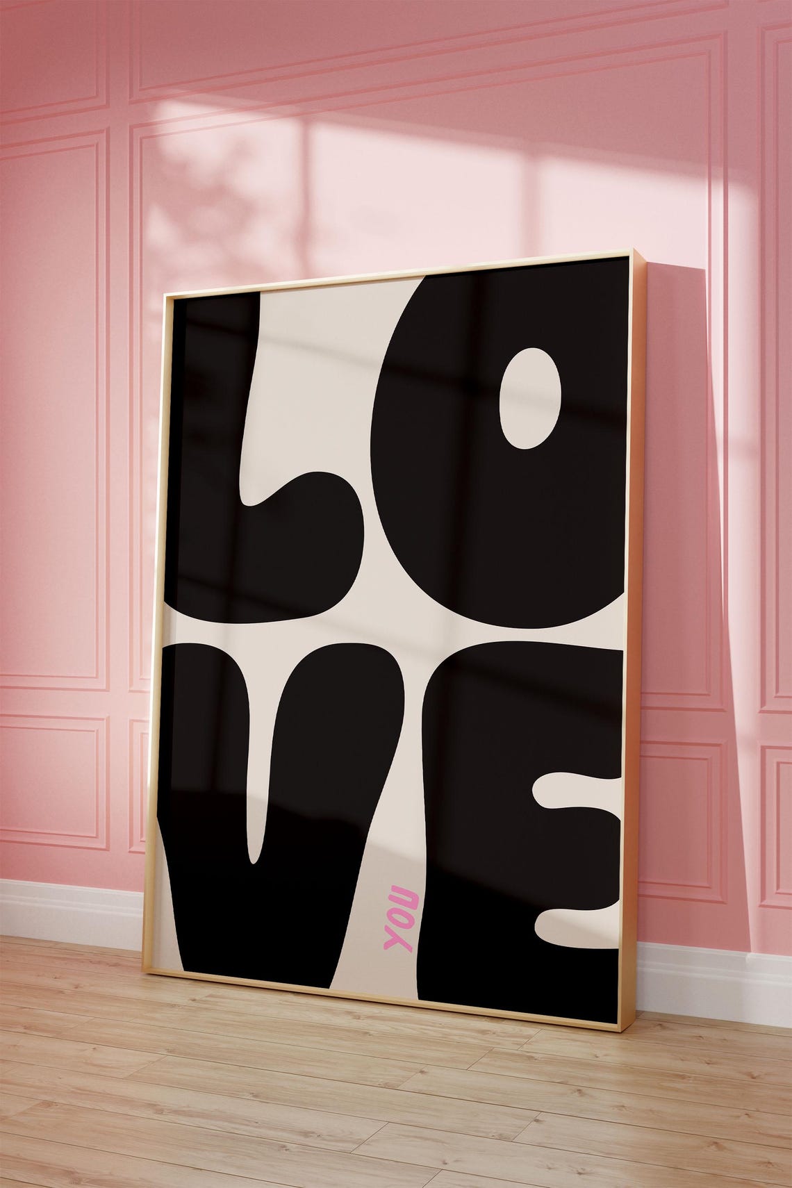 Love You Giant Black Typography Minimal Modern Fun Quote Poster