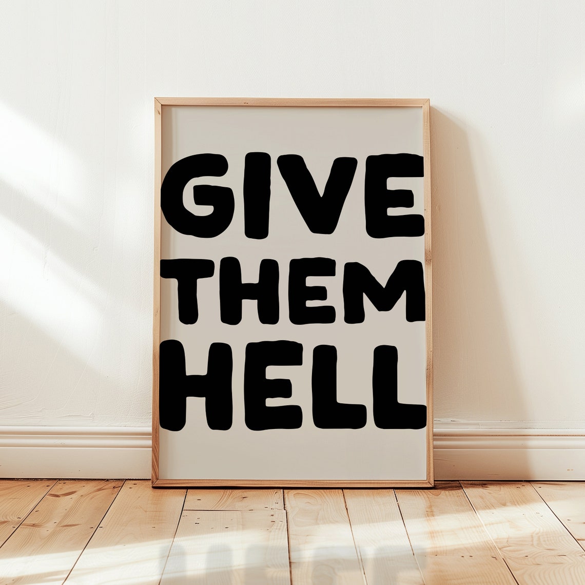 Give Them Hell Bold Black Fierce Motivational Typography Poster - Image 2