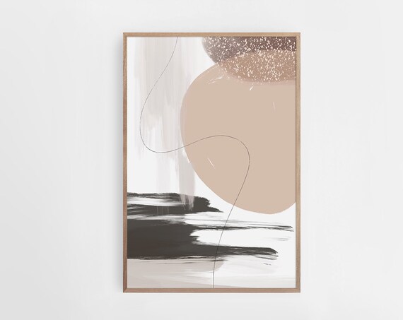 Neutral Boho Abstract Art Print, Modern Decor