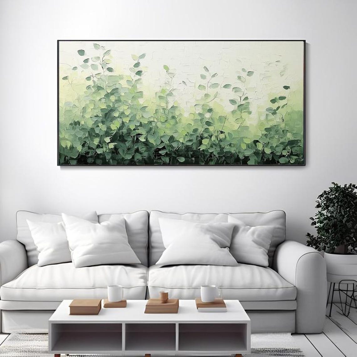 Fresh Green Leafy Foliage Springtime Botanical Nature Art Poster - Image 2