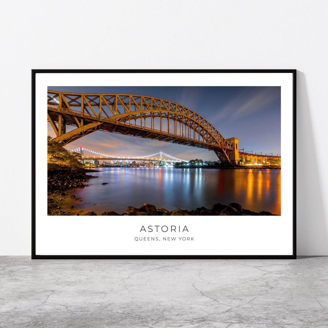 Astoria, Queens Travel Poster, Hell Gate Bridges