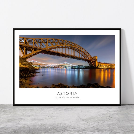Astoria, Queens Travel Poster, Hell Gate Bridges