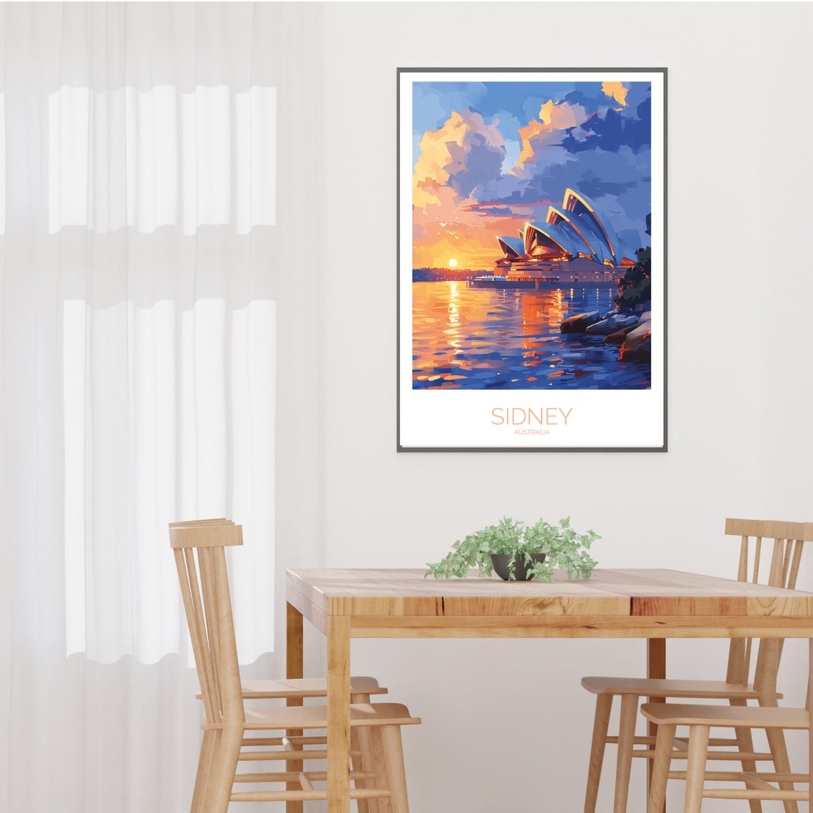 Sydney Opera House Sunset Harbor Watercolor Australia Travel Poster - Image 3