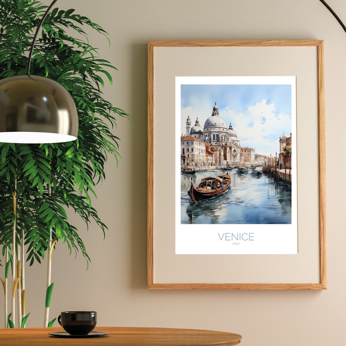 Venice Italy Gondola Watercolor Santa Maria Della Salute Poster - Image 3