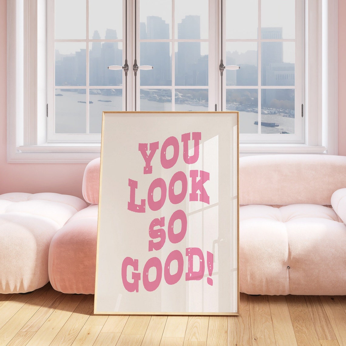 Trendy You Look So Good Wall Art Print Poster Cowgirl Coastal Pink Western Inspired Wall Art Trendy College Gallery Wall Art Poster - Image 2