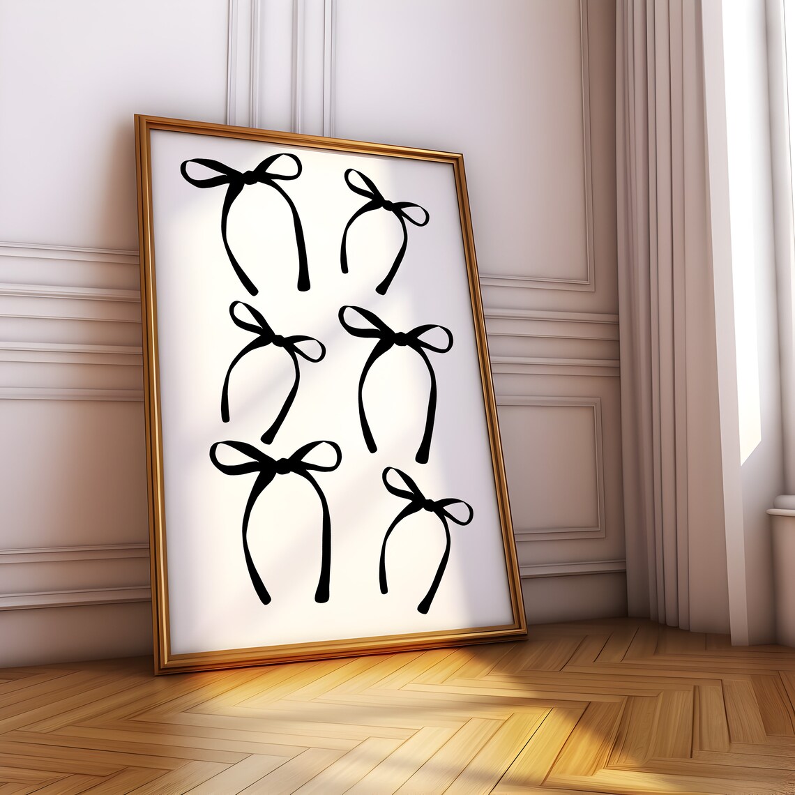 Coquette Balletcore Bow Art Print, Grandmillennial - Image 2