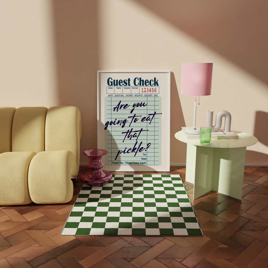 Guest Check Pickle Quote Art, Preppy Kitchen Poster - Image 2