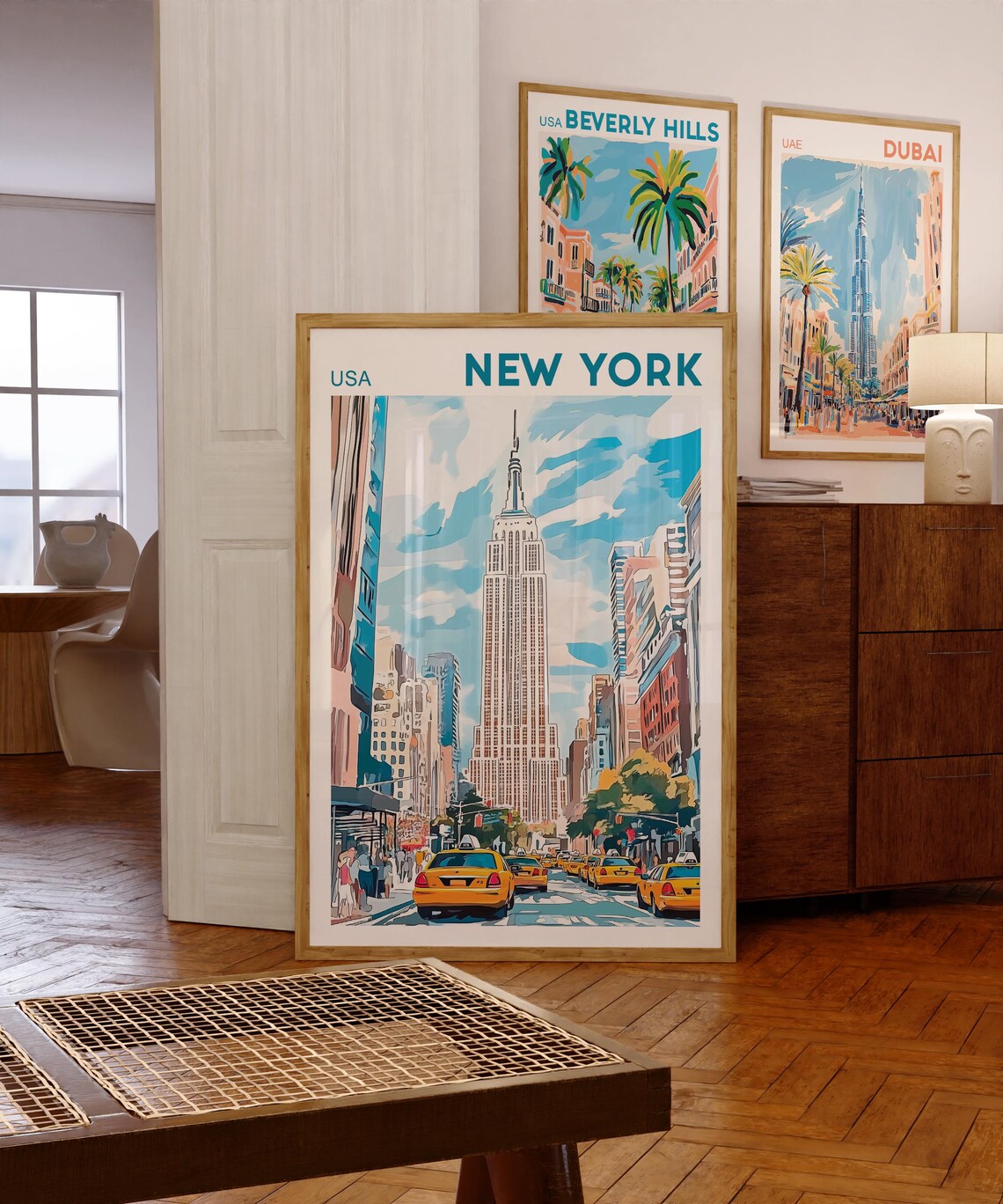 New York Retro Travel Poster, Brooklyn Bridge - Image 4