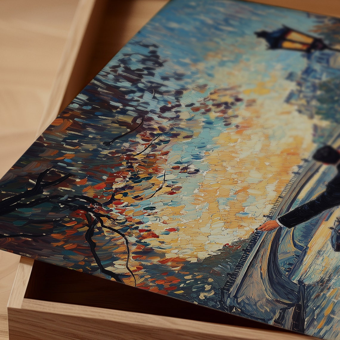 Paris Lovers On A Bridge Impressionist Sunset Seine River Poster - Image 3