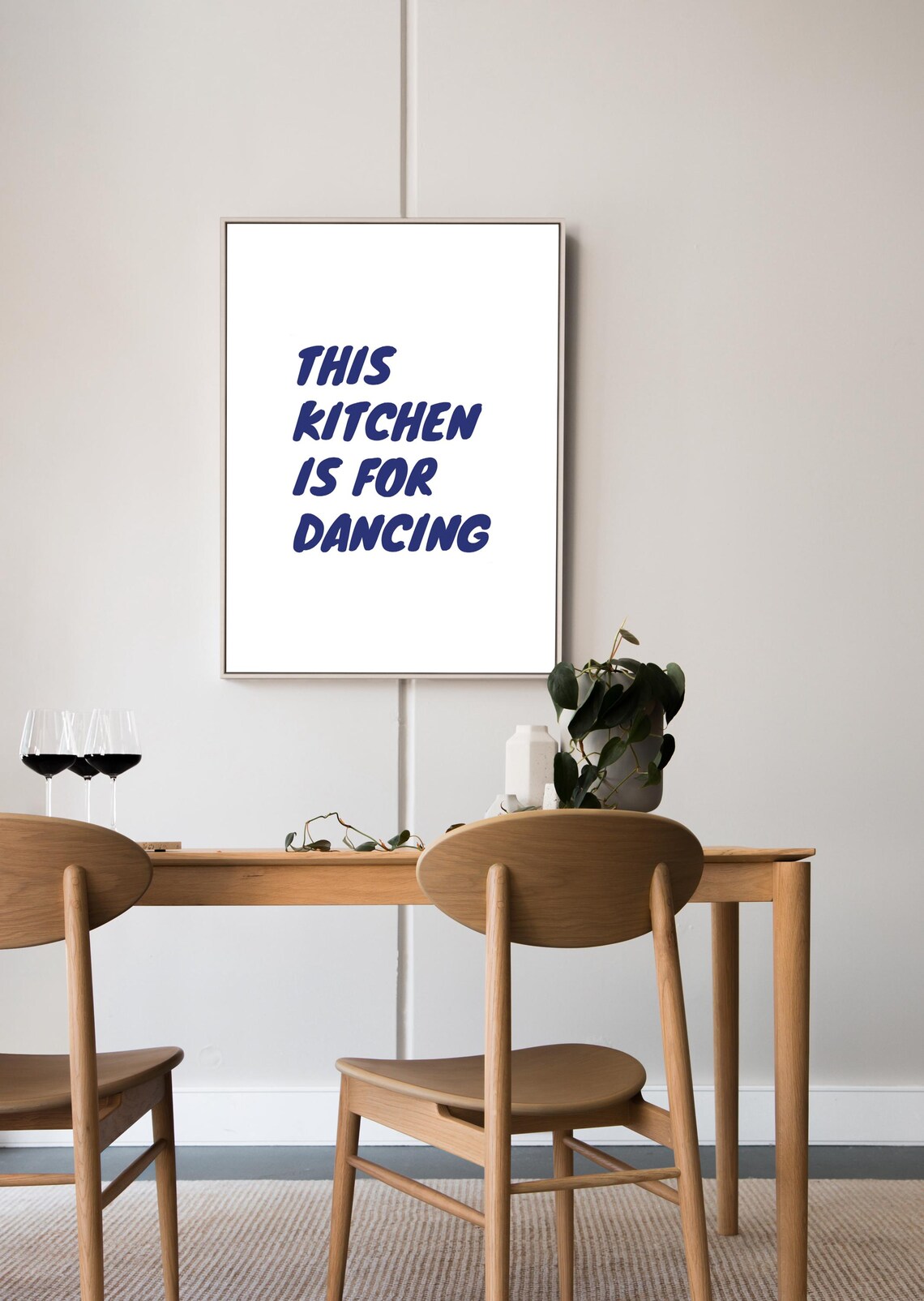This Kitchen Is For Dancing Blue Lettering Sunny Kitchen Poster - Image 2