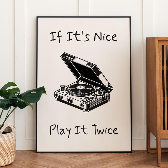 Vintage Gramophone, Retro Typography Art Print