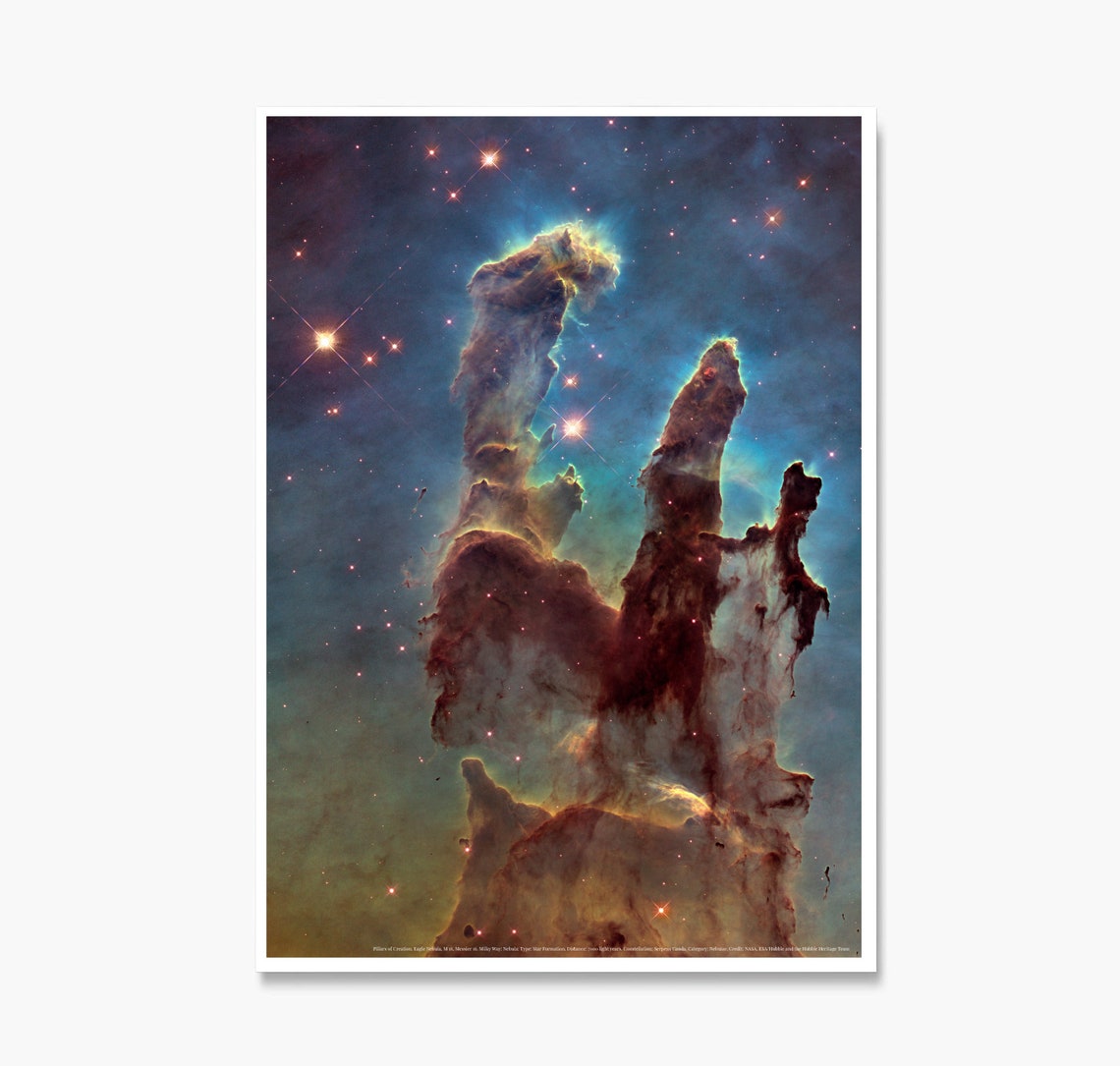 Pillars Of Creation Poster Milky Way Print Constellation Poster Nebula Space Poster Space Art Planets Wall Art Sci Fi Star Formation