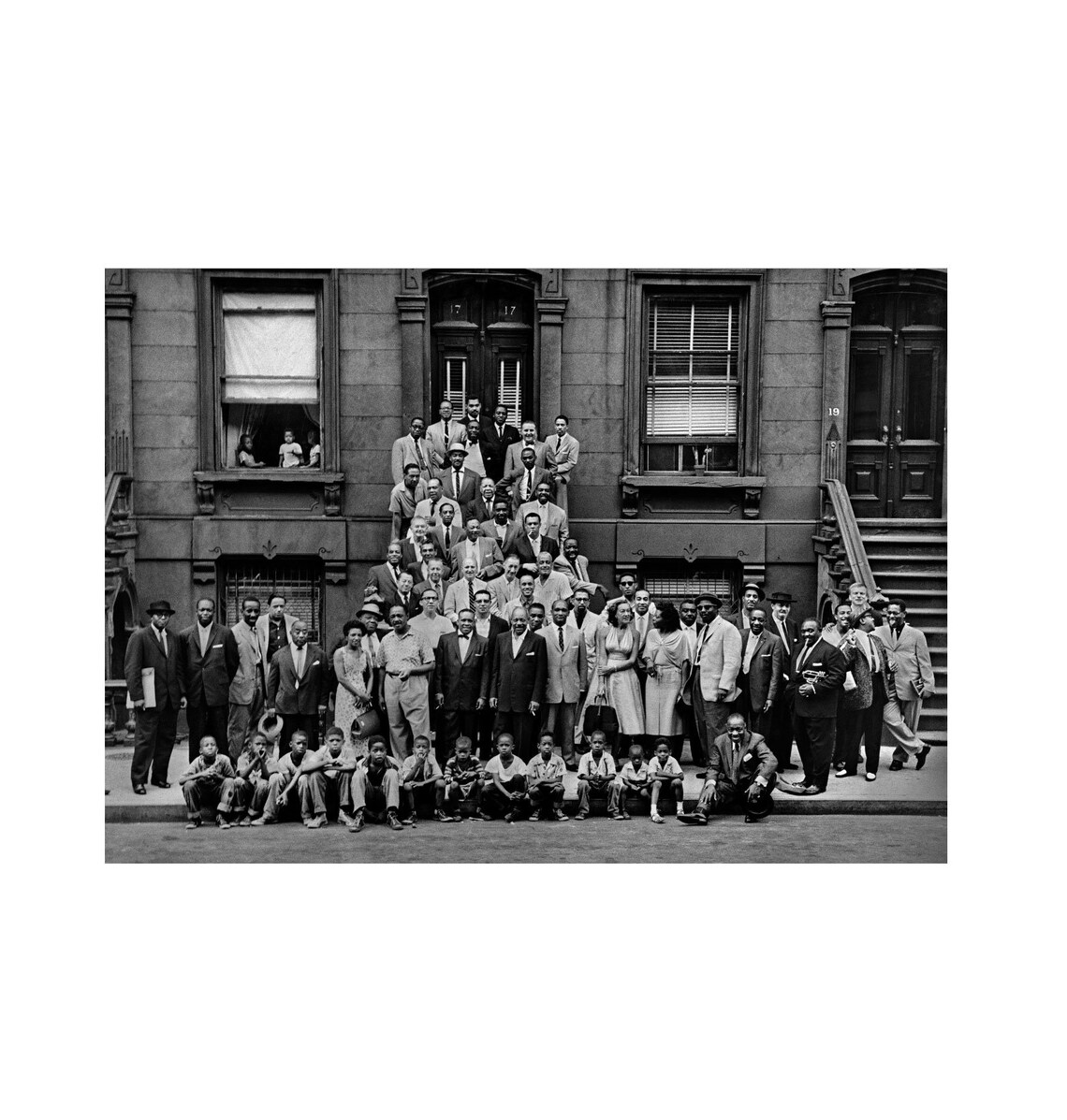A Great Day in Harlem 1958 Jazz Musicians Group Photo Poster - Image 3