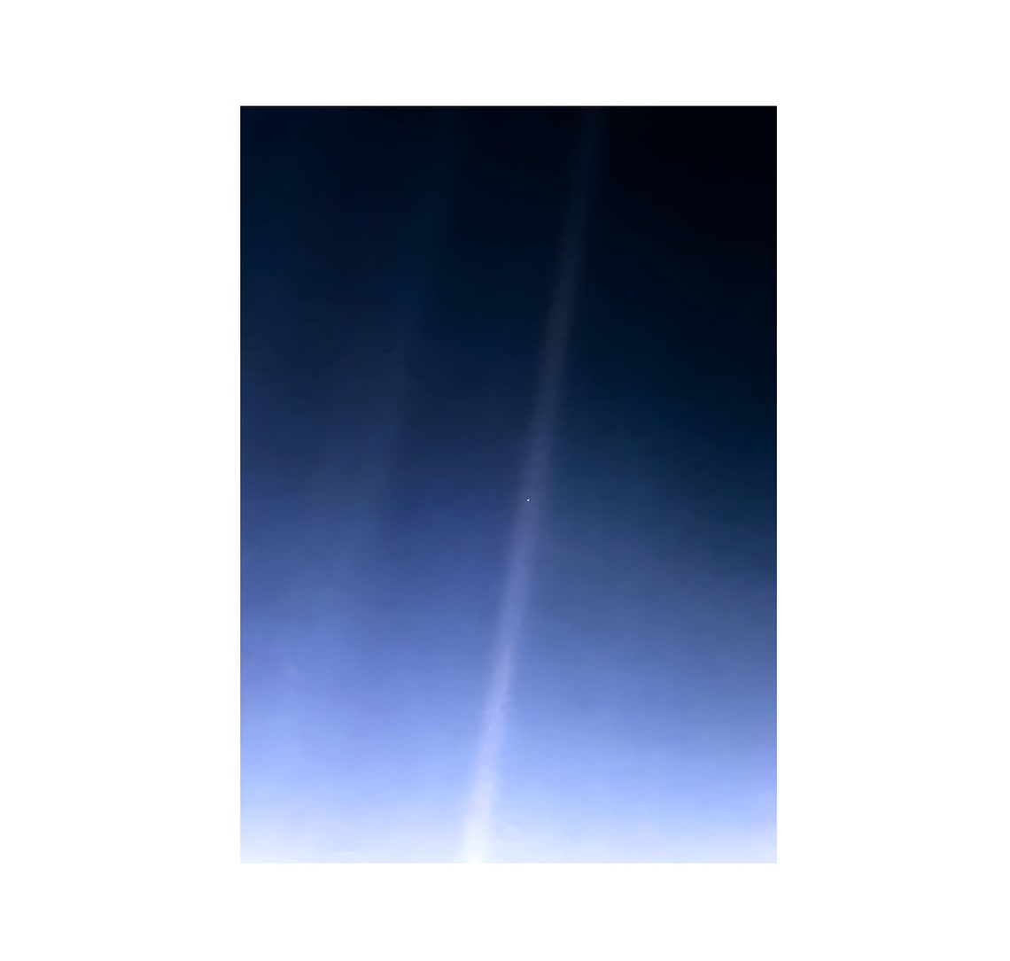 Pale Blue Dot Voyager 1 Earth Suspended in Sunbeam Space Photo Poster - Image 2