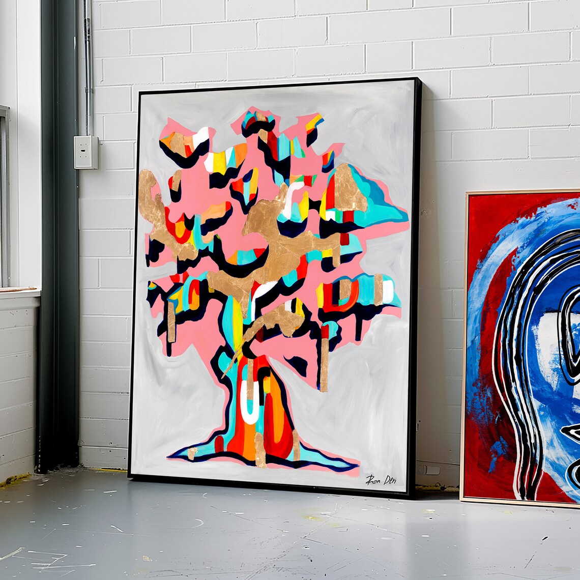 Abstract Art The Giving Tree Tree Of Life Painting Modern Art Contemporary Wall Art Large Art Gray Painting Gold Painting