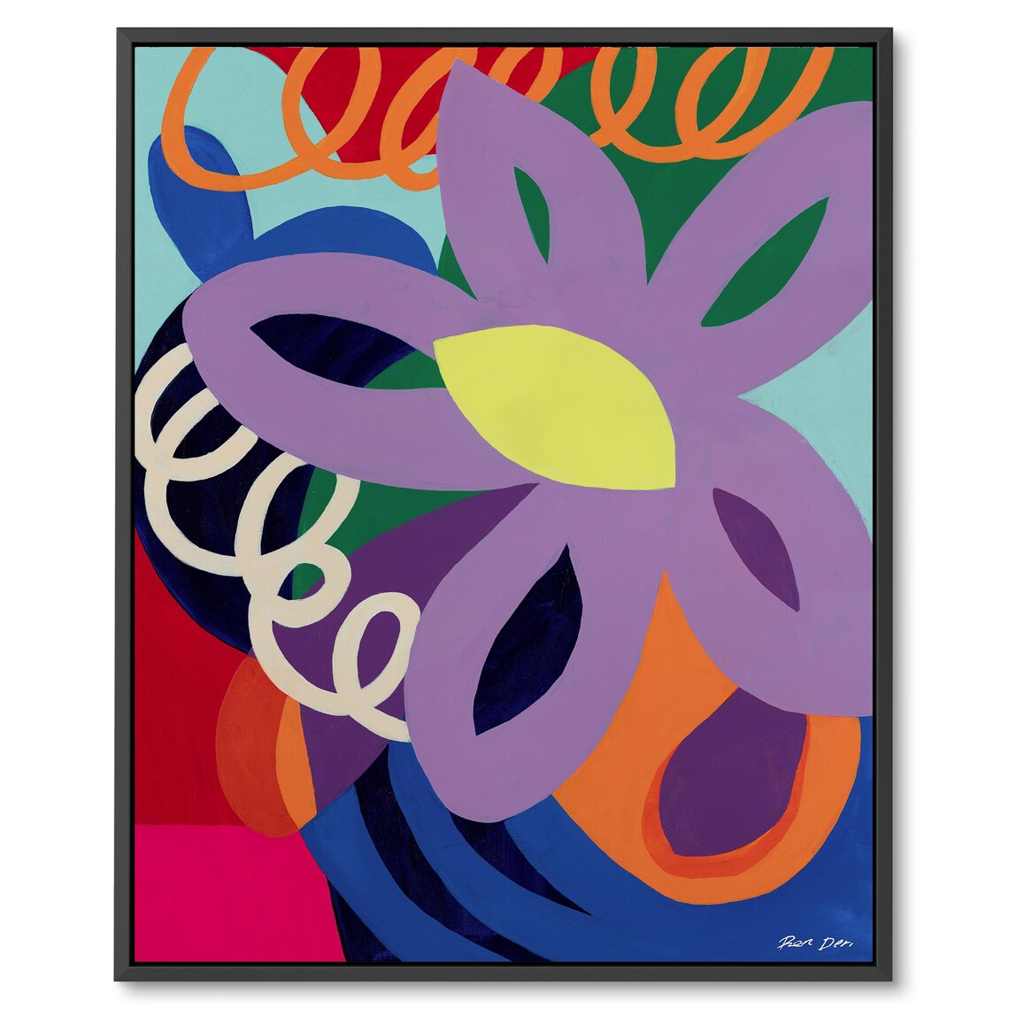 Giant Purple Flower Pop Art Poster Bold Bloom on Vivid Ground - Image 5