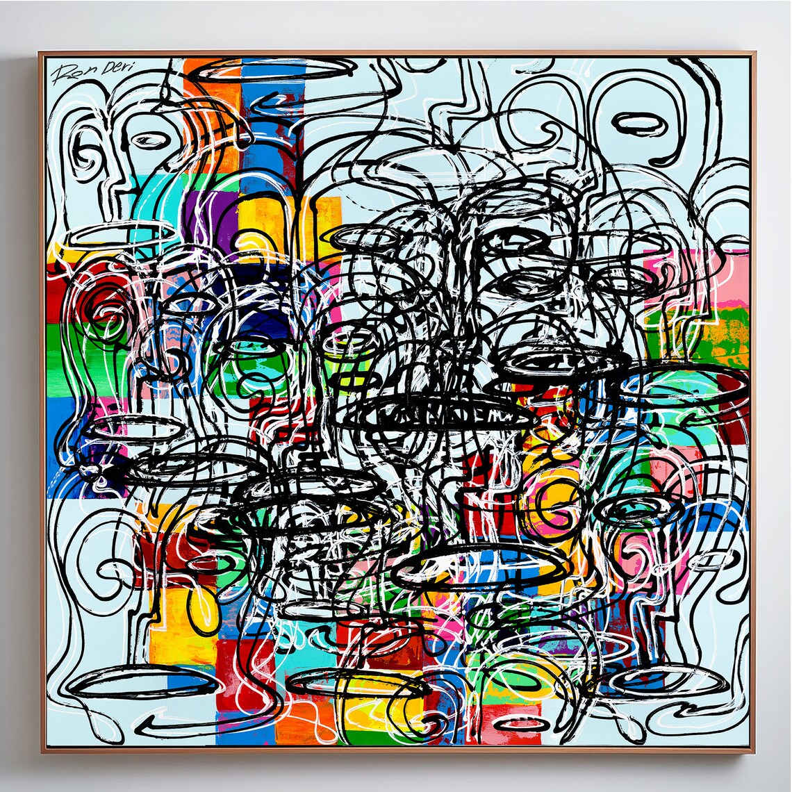 Oversized Abstract Painting Square Poster Print - Image 4