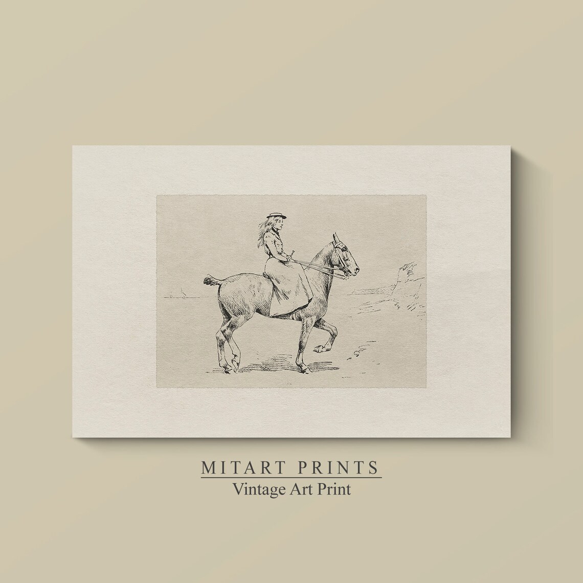 Vintage Equestrian Sketch Horse Art Print, Farmhouse - Image 3