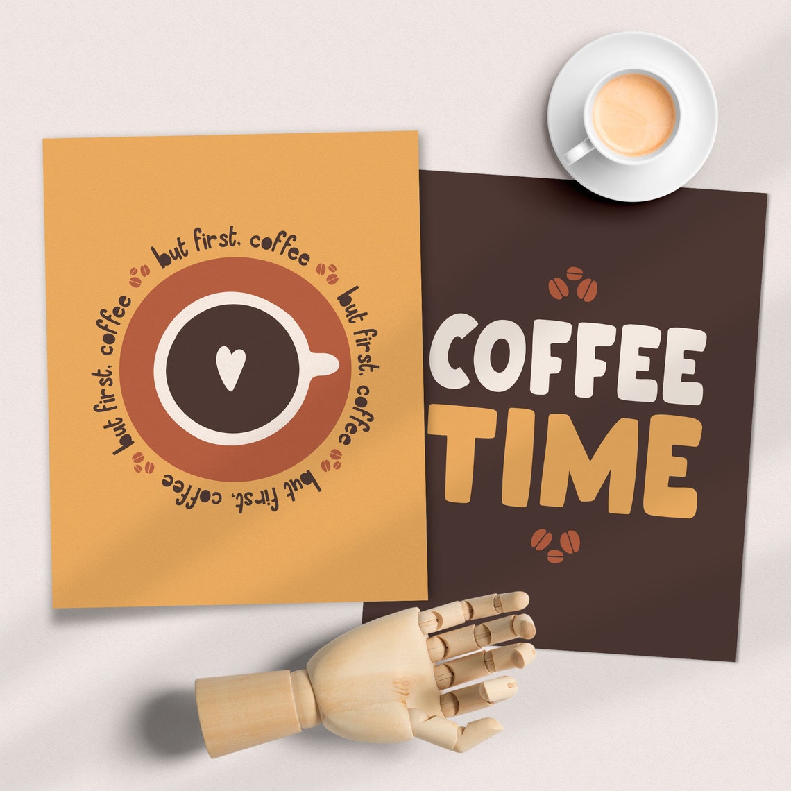 2 Prints But First Coffee Coffee Time Coffee Lover Kitchen Poster Cute Boho Coffee Cart Sign Coffee Cup Kitchen Sign Instant