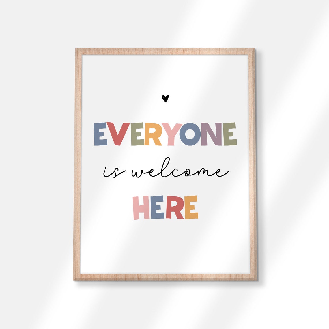 Everyone Is Welcome Here Colorful Kids Classroom Quote Poster - Image 2