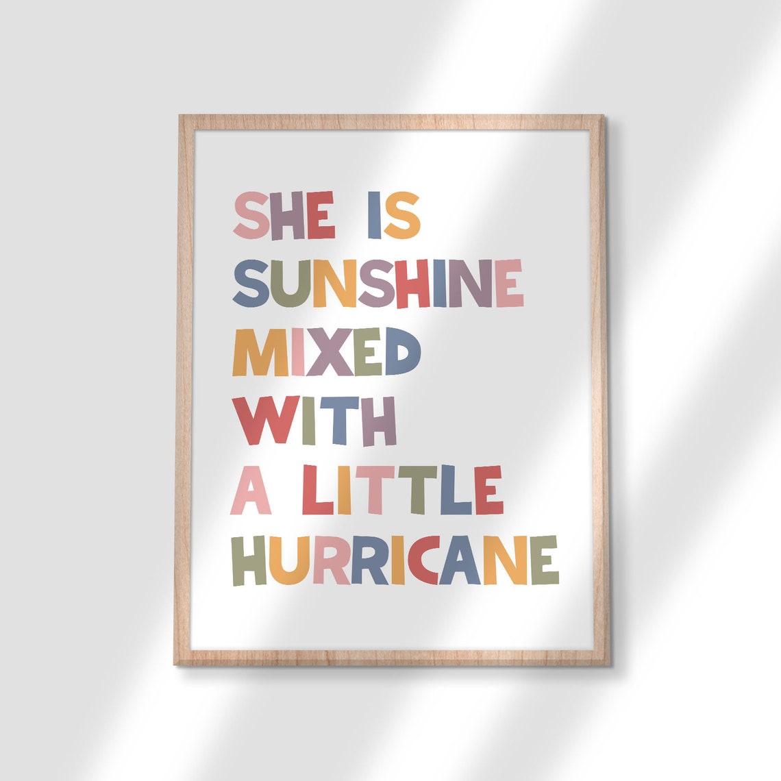 She Is Sunshine Mixed With A Little Hurricane Quote Art Poster - Image 3