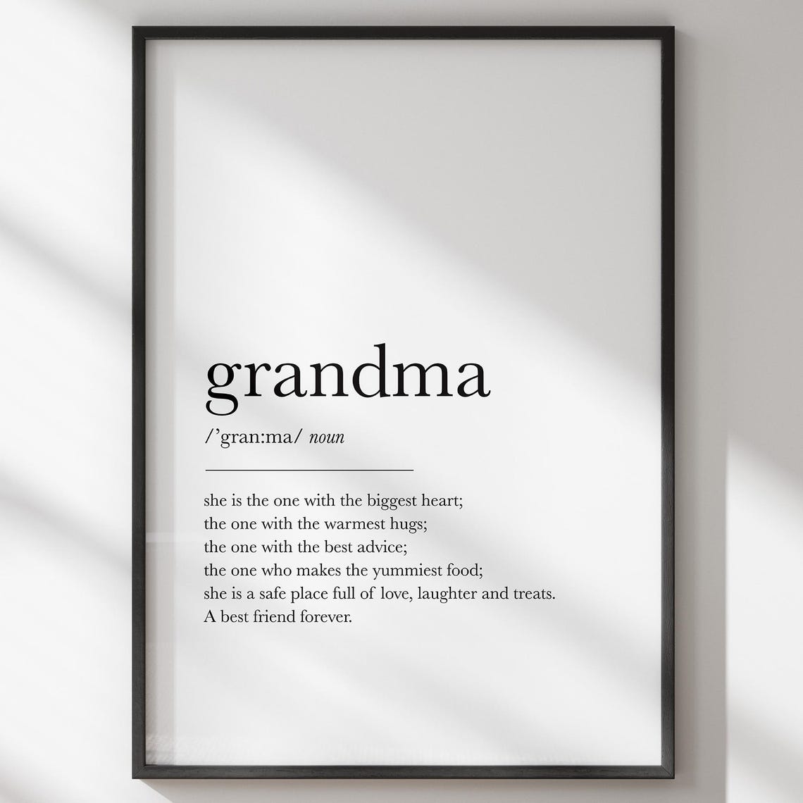 Grandma Definition Dictionary Style Grandmother Gift Quote Poster