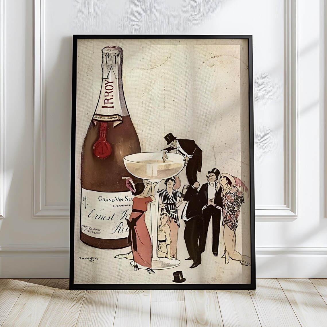 French Champagne Poster, Belle Epoque Advertising Art