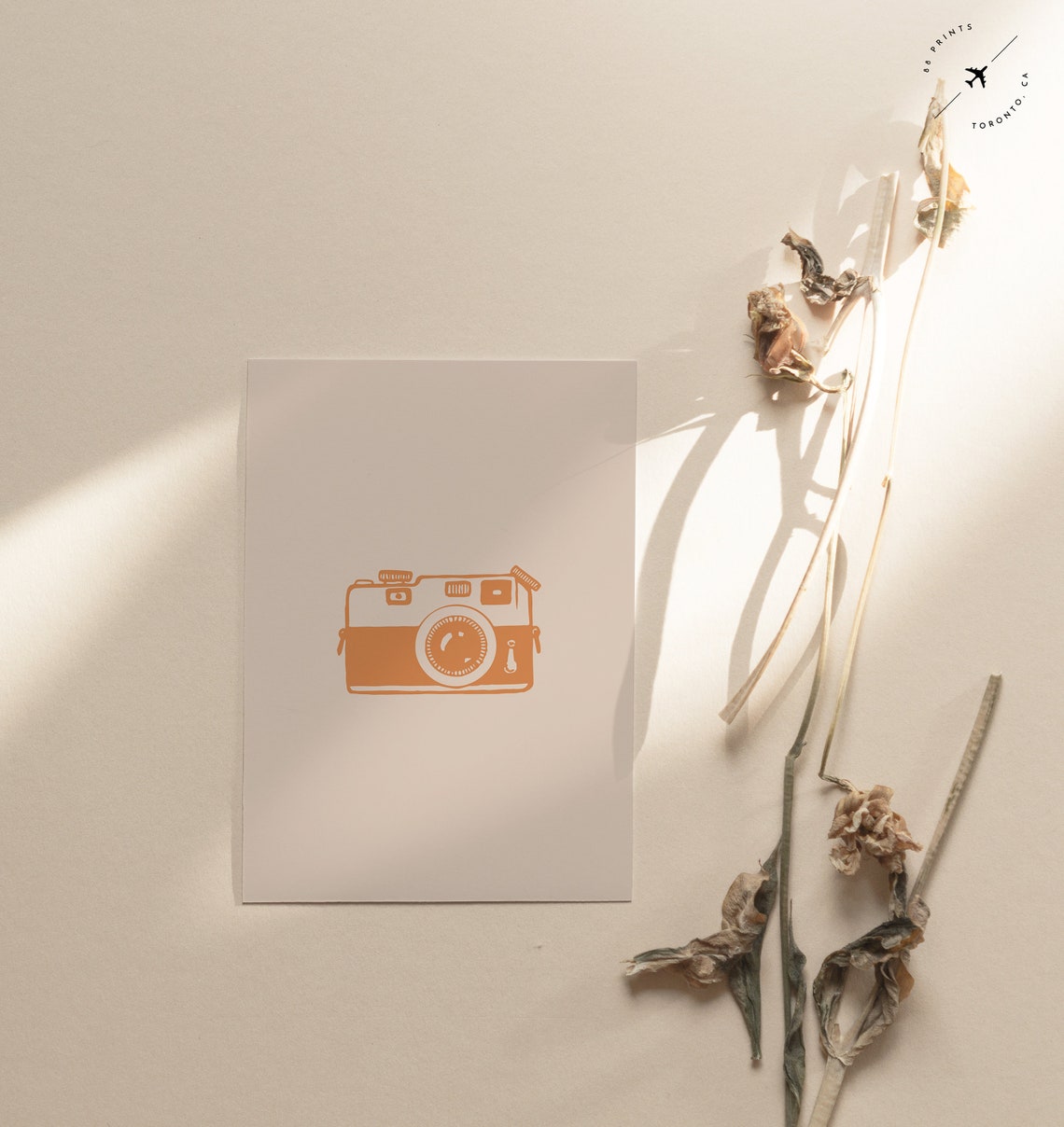 Retro Vintage Film Camera Minimalist Terracotta Line Art Poster - Image 3