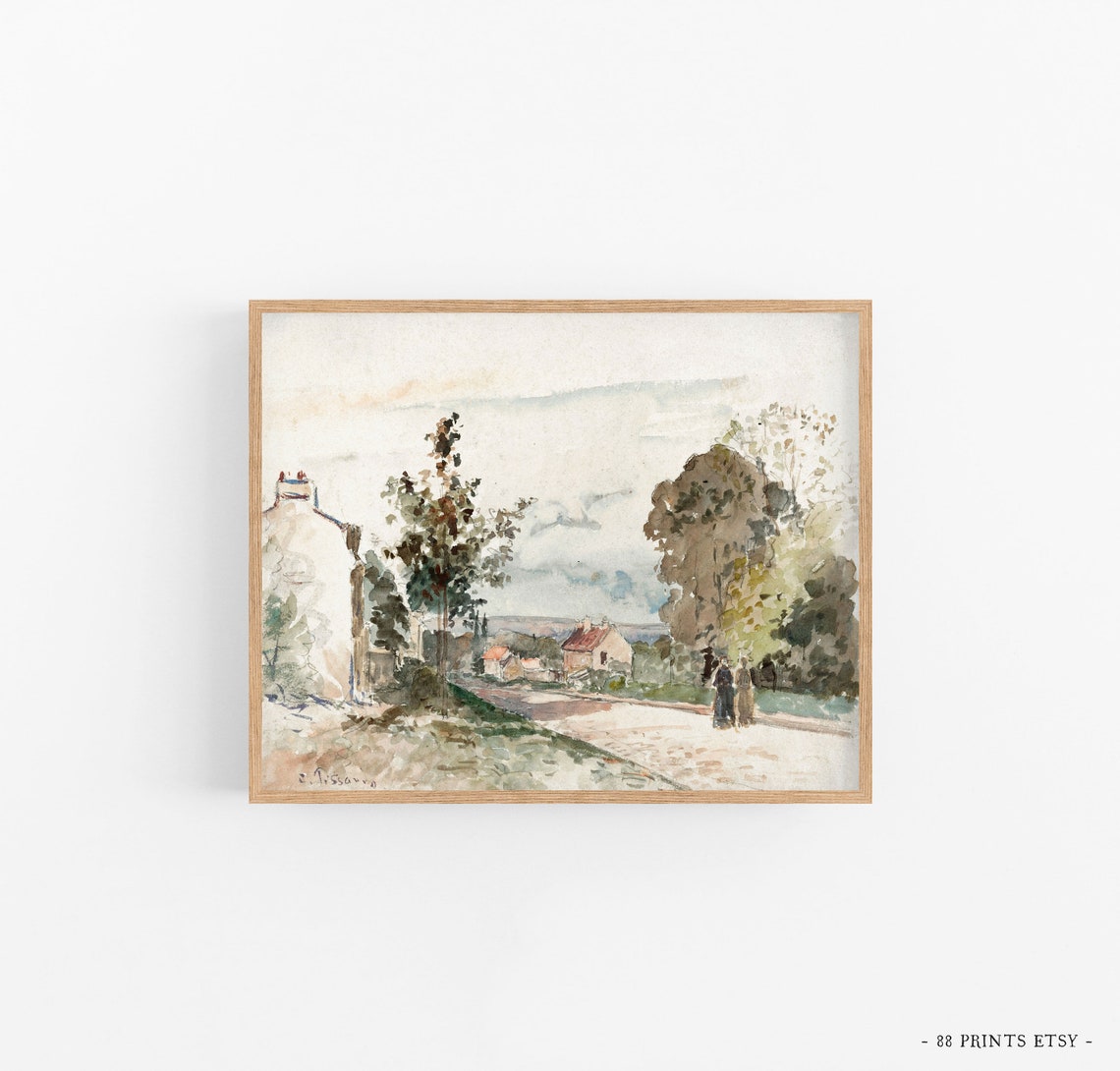 Vintage Landscape Painting Vintage Oil Painting Vintage Farmhouse Wall Decor Country Art Print Downloads - Image 4