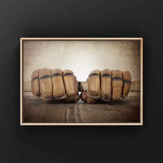 Vintage Hockey Leather Gloves Photo Print Boys Room Decor Nursery Ideas Sports Art Sport Prints Man Cav