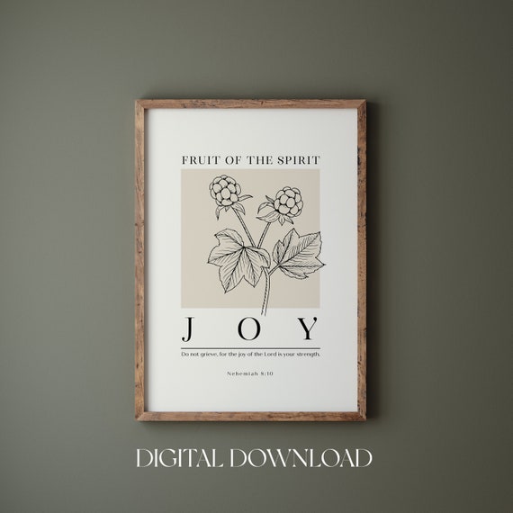 Fruit Of The Spirit Wall Art Print Galatians 522 Christian Wall Art Joy Bible Verse Vintage Fruit Kitchen Bible Wall Art