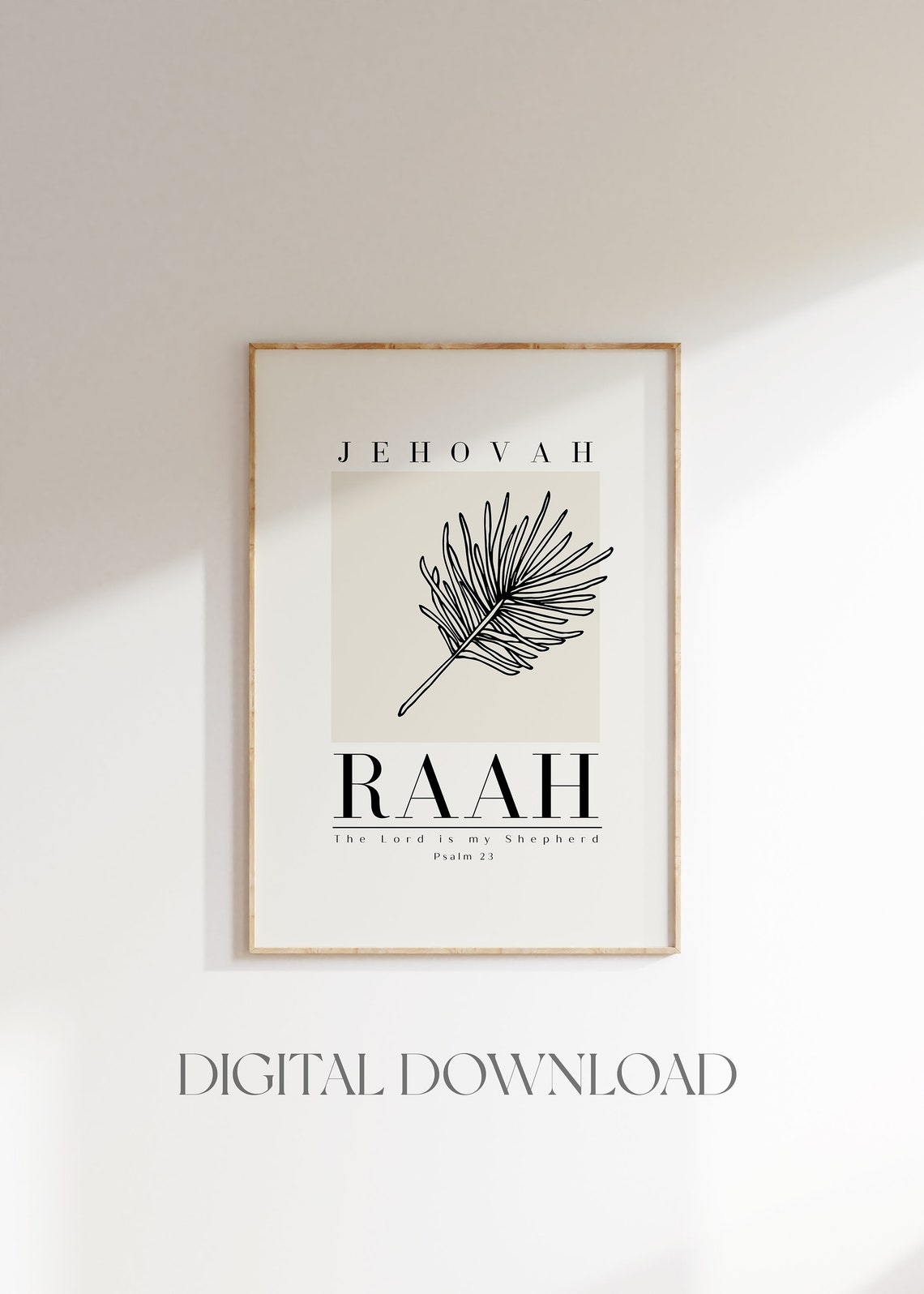 Jehovah Raah The Lord Is My Shepherd Psalm 23 Pine Art Print - Image 3
