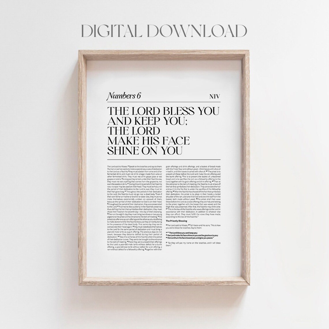 Numbers 6 The Lord Bless You And Keep You Bible Chapter NIV Verse Poster - Image 3