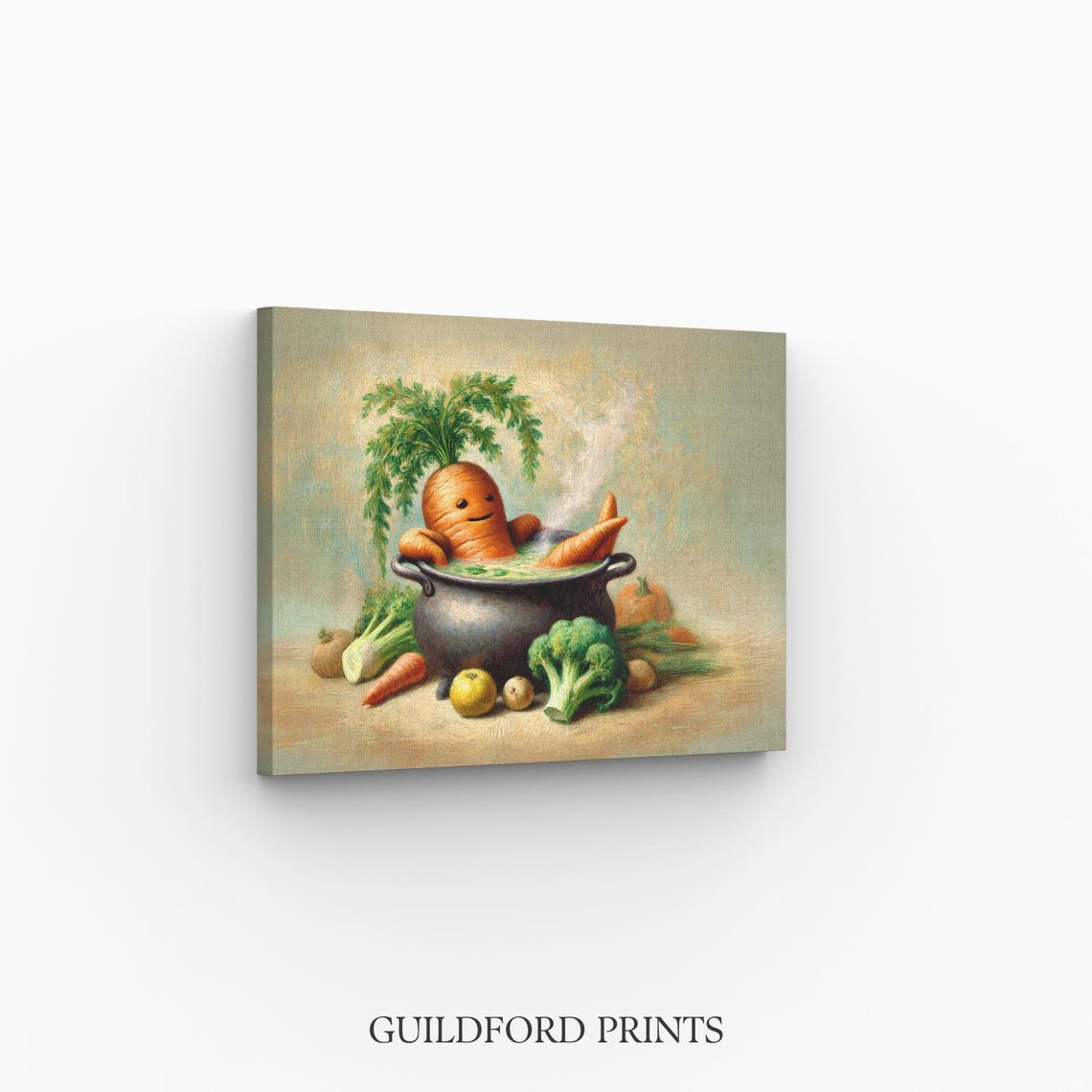 Vintage Carrot Soup Funny Kitchen Wall Art Print - Image 2