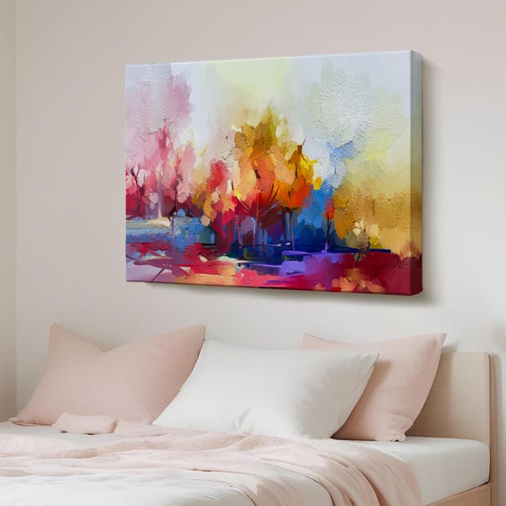 Brush Stroke Abstract Modern Art Oil Painting Look Canvas Wall Large Decor
