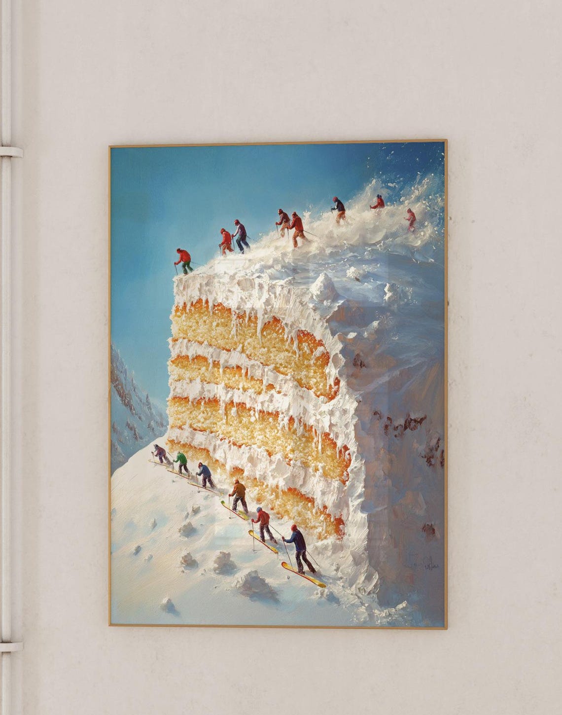 Retro Apres Ski Mini Skiers Art Print - Image 2