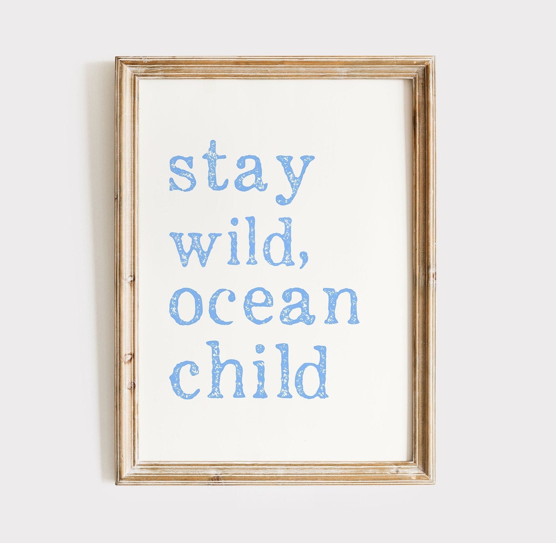 Coastal Baby Blue Wall Art Print Coastal Granddaughter Aesthetic Room Art Vintage Coastal Wall Art Beach Preppy Girls Dorm Room