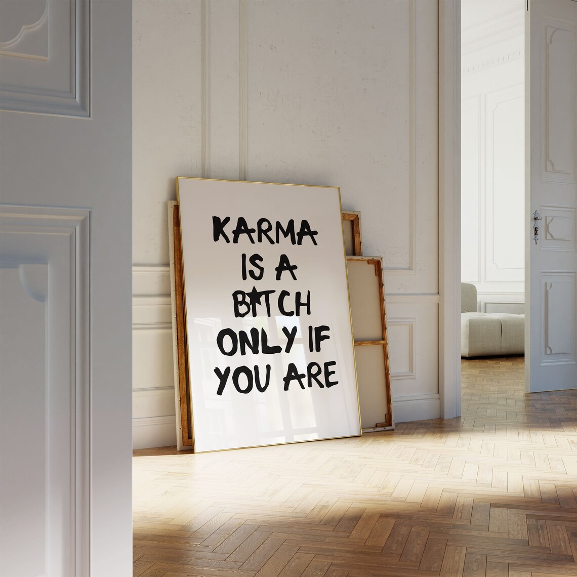 Black And White Prints, Preppy Karma Aesthetic Art Print - Image 3