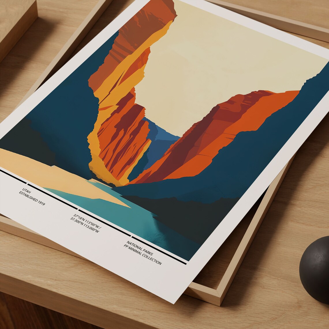 Zion National Park Utah Minimalist Red Rock Canyon Wall Art Print - Image 4