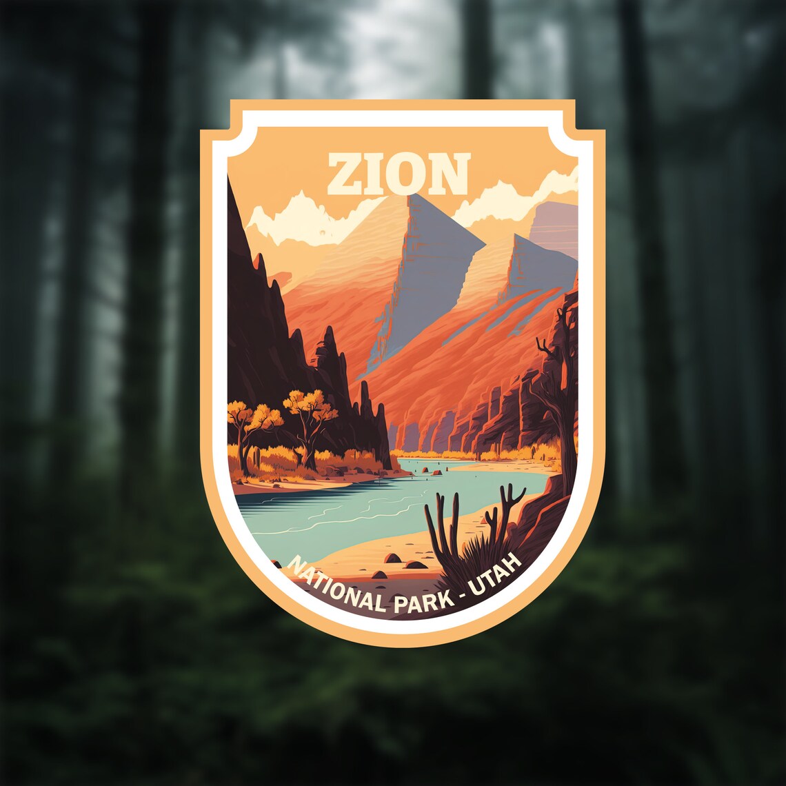 Zion National Park Utah Hiking Camping Art Print - Image 2