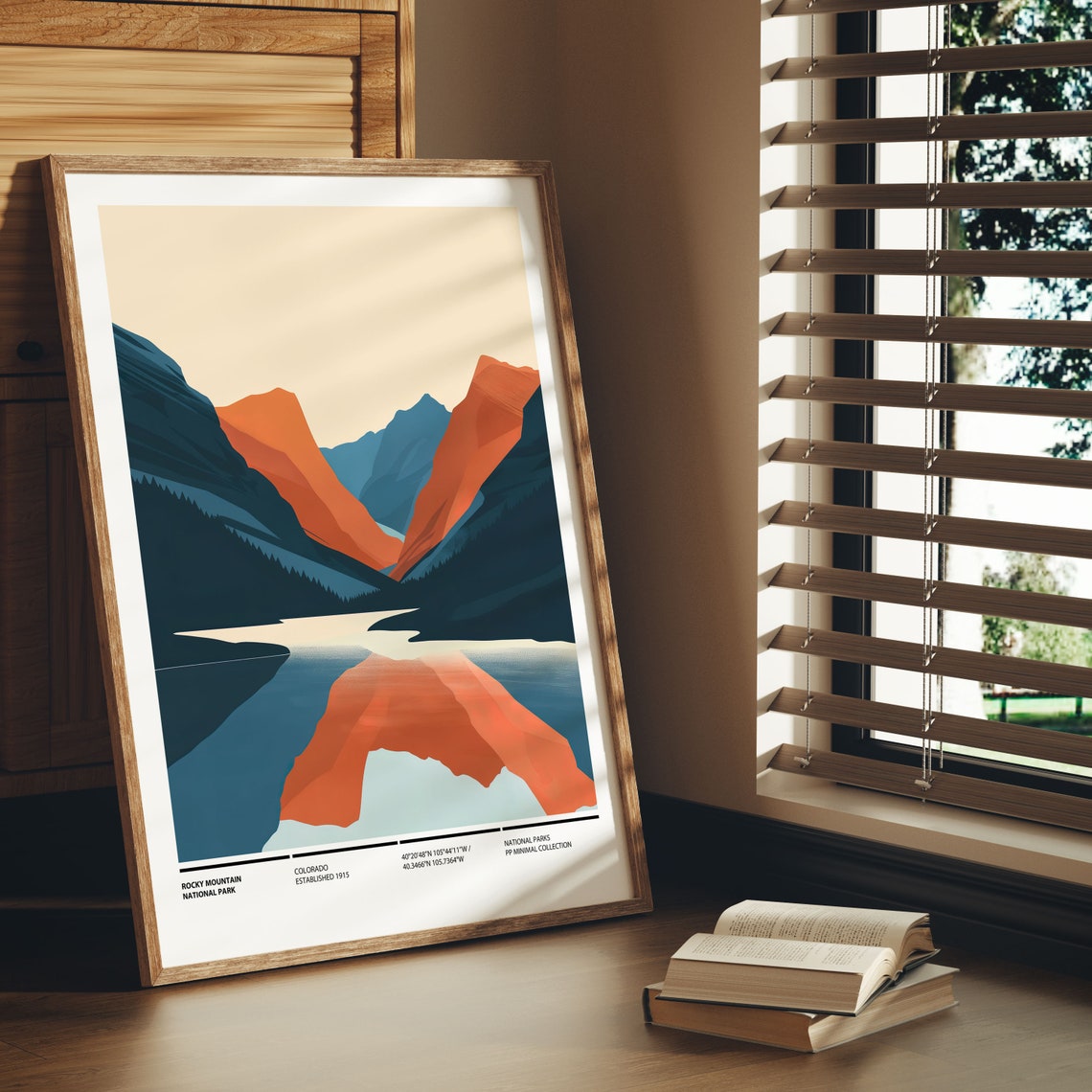 Rocky Mountain National Park Colorado Lake Reflection Minimalist Print - Image 2